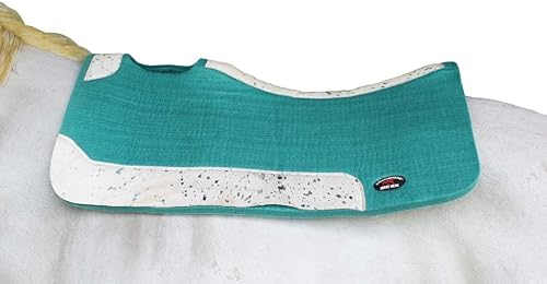 CHALLENGER Horse 32" x 30" Western Contoured Wool Felt Therapeutic Saddle Pad Teal 39232TL