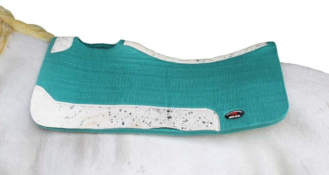 CHALLENGER Horse 39232TL - Sottosella terapeutica in feltro di lana, 81 x 76 cm, colore: foglia di tè