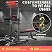 SQUATZ Pull-Up Dip Station - Your All-in-One Power Tower Gym and Chin-Up Bar Stand with Collapsible Bench for Home Exercise and Bench Press