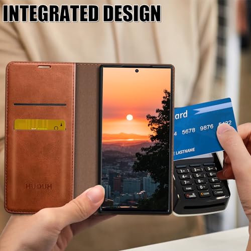 Coque Samsung S26 Ultra étui portefeuille brun clair - 3