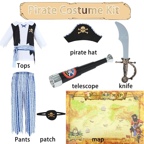 Disfraz Pirata para Niños, 7 Piezas miniatura 7
