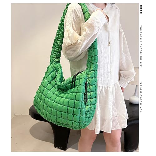 Puffy Bubble Tote Bag,Puffer Quilted Shoulder Bag for Women with Multiple Zippered Pockets, Trendy Crossbody Hobo Bag2
