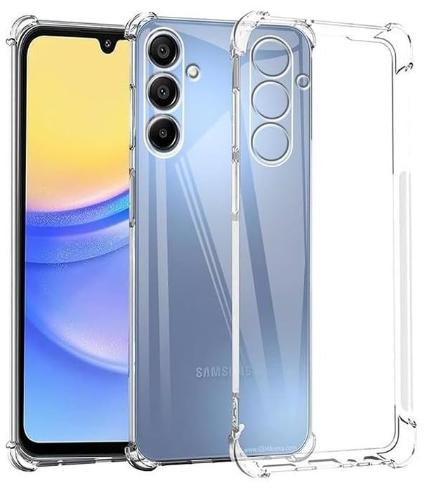 Image of BOXXO Flexible Back Cover for Samsung Galaxy M15 5G | Back Cover Transparent Clear Shockproof Case Four Corner Protection | Slim Protective Mobile Phone Cover for Samsung Galaxy M15 5G