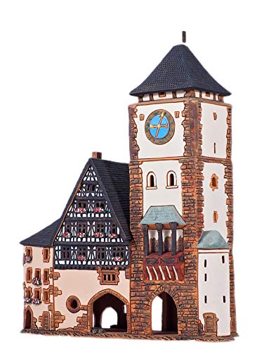 Midene Ceramic Art Tealight Candle Holder Room Decoration Handcrafted Collectible Miniature Light House Martin's Gate In Freiburg, Germany E242N* #TOP5