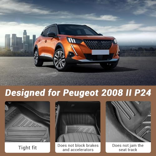 Tapis de sol anti-usure Peugeot 2008 résistant à la boue et l'eau
