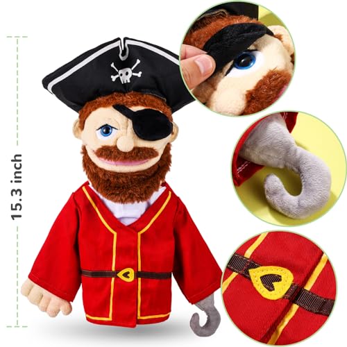 image for ZJoey Role Play Hand Puppets Hand Plush Chef Doctor Fireman Pirate Det