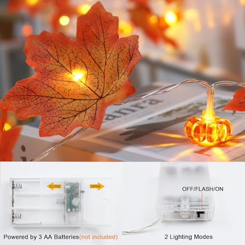 4-Pack-Fall-Decorations-Maple-Leaf-Pumpkin-Lights-Total-40Ft-80-LED-Battery-Operated-3D-Pumpkin-Fall-Leaves-Garland-String-Light-for-Home-Mantel-Table-Porch-Door-Indoor-Outdoor-Thanksgiving-Decor 4 Pack Fall Decorations Maple Leaf Pumpkin Lights Total 40Ft 80 LED Battery Operated 3D Pumpkin Fall Leaves Garland String Light for Home Mantel Table Porch Door Indoor Outdoor Thanksgiving Decor