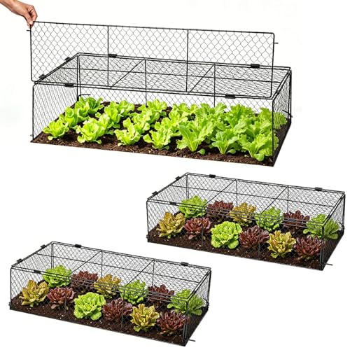 3 Pack Metal Garden Plant Cages (40x20.5x10)