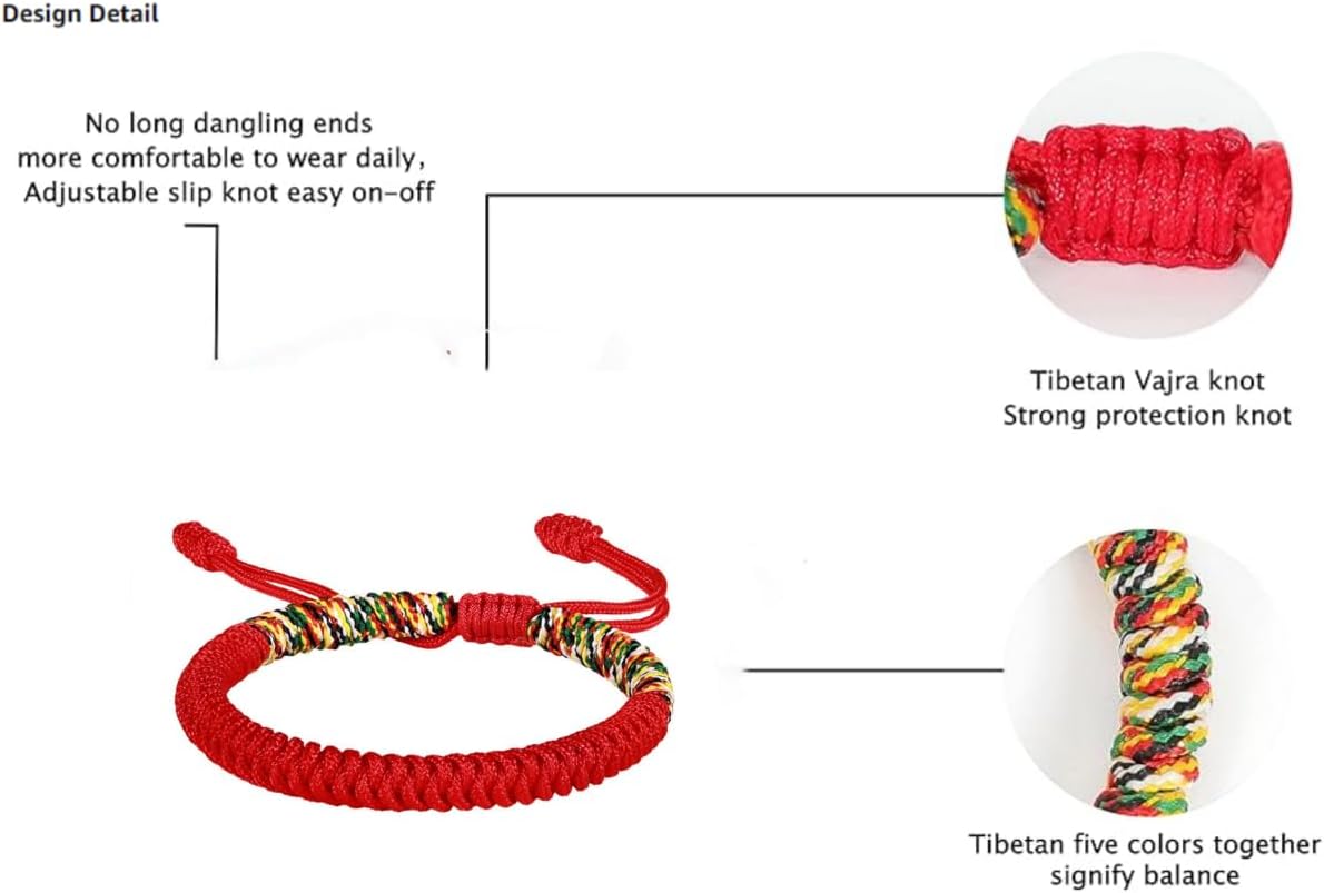 Handmade Braided Red Bracelet for Men Women