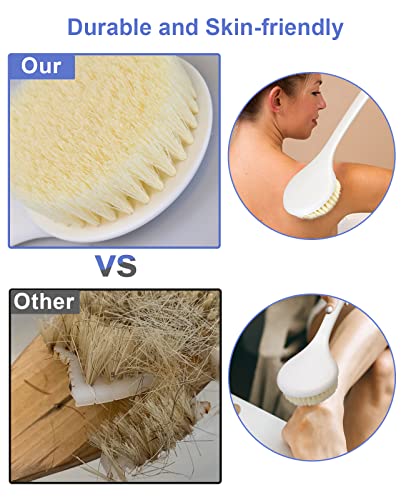HORJOR Back Shower Brush With Long Handle, 38CM Soft Exfoliating Back Scrubber for Wet & Dry Brushing, Suitable for Men and Women - Image 5