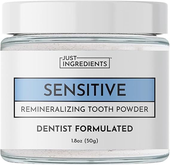 Remineralizing Tooth Powder Fluoride-Free Oral Care Gently Cleans & Whitens Supports Strong Teeth & Fresh Breath Vegan, Non-GMO (Regular, Sensitive)