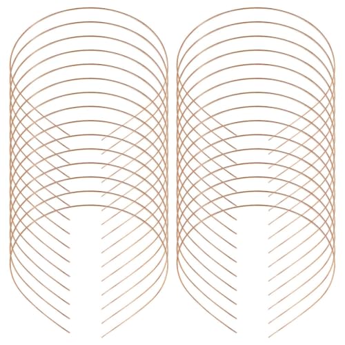 Lawie 30 Pack Bulk Golden Thin Plain Blank Copper Plated Wire Metal Headbands 1.2MM Skinny Men's Hair Bands, Head Clasps, Tiara Crown Hair Holders for DIY Crafting Headpiece Hair Accessories for Women