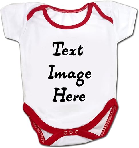 THEPRINTSHINE Customized Polycotton Name/Photo Unisex Baby Rompers, Personalized Half Sleeves Baby Romper, Printed Romper...