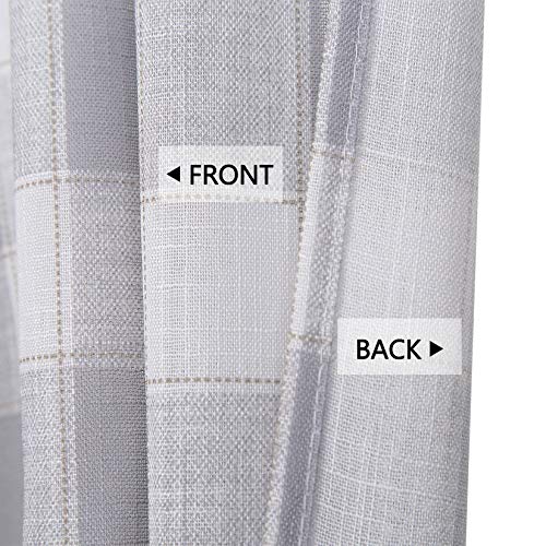 CAROMIO, tenda voile da cucina, motivo Gingham a