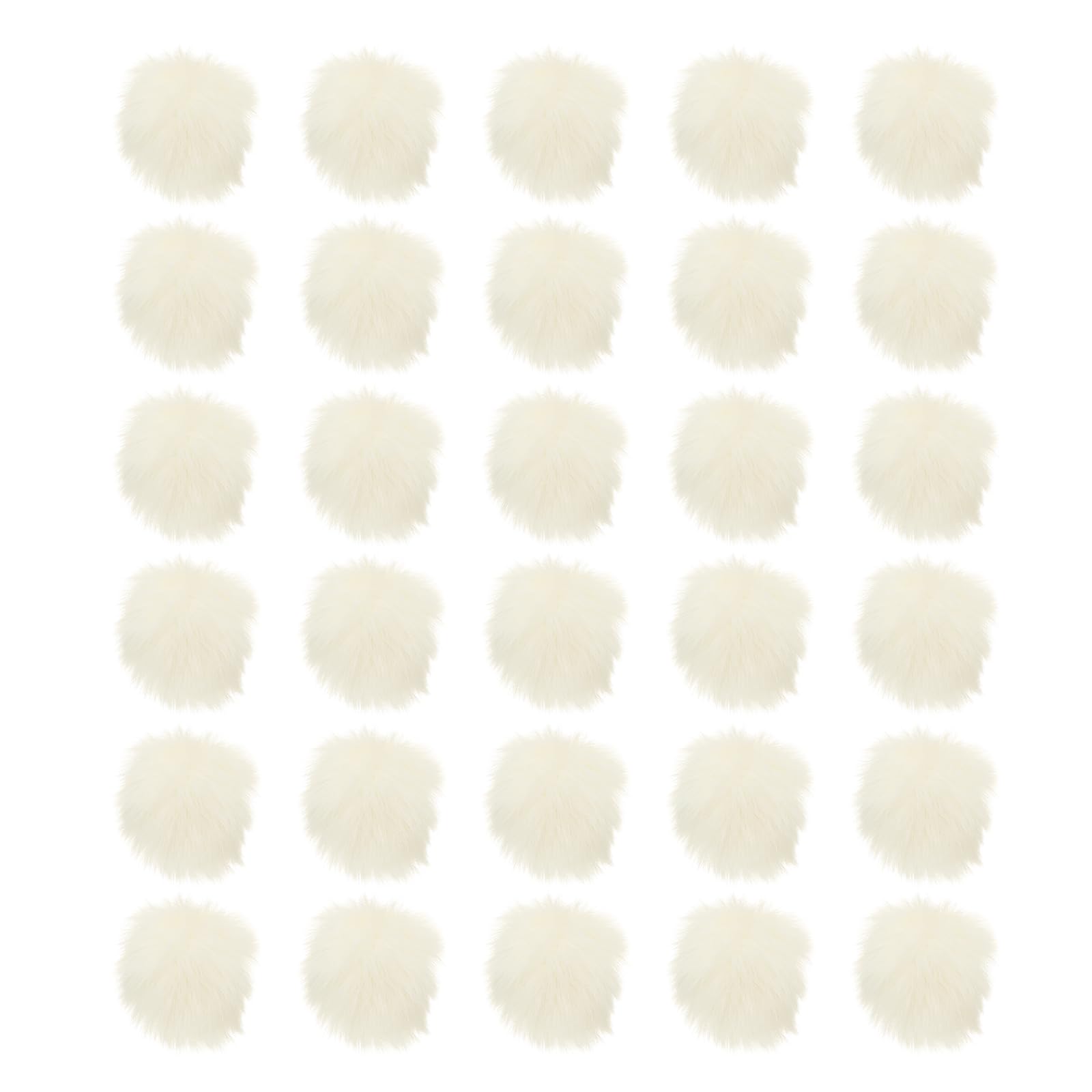 PATIKIL Faux Fur Pom Poms for Hats 30 Pcs Fluffy Soft Fur Poms Balls with Elastic Loop for Keychain Knitting Hats DIY Scarves Gloves Bag Christmas