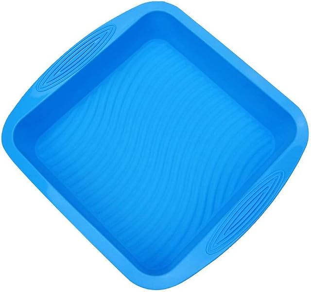 Keraiz Cake Moulds Tray, Silicone Easy-Demoulding Square/Round Baking Moulds Tins Set for Cakes, Bread, Pie, Pancakes, Pizza (Multicolor) (Square)