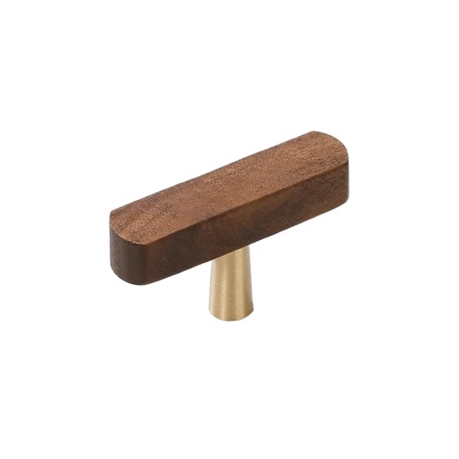 Vaqropnshrg A 2305 Brass T Furniture Pulls, Solid Brass Walnut Wood Cabinet Handles Knobs