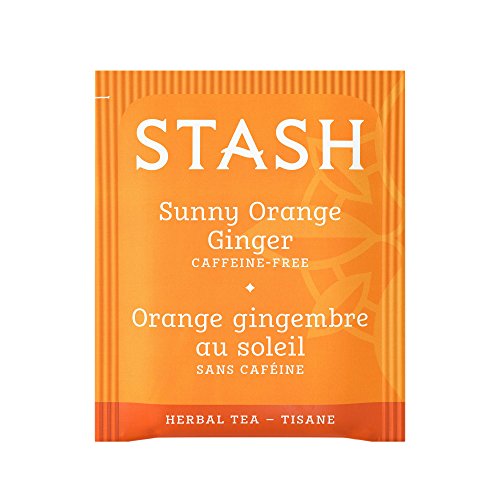 Image of Stash Tea Sunny Orange Ginger Herbal Tea - Naturally Caffeine Free, Non-GMO Project Verified Premium Tea with No Artificial Ingredients, 18 Count (Pack of 6) - 108 Bags Total