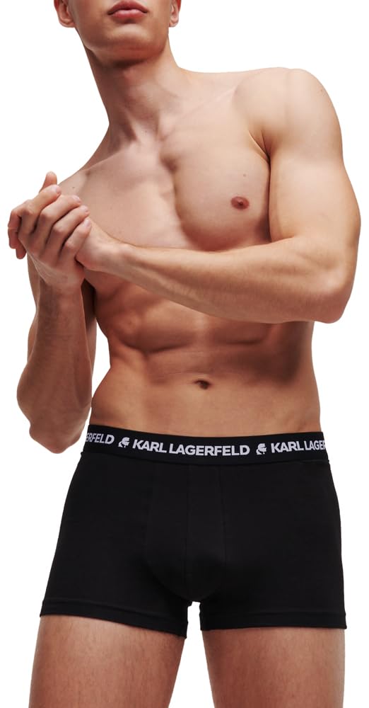 Karl Lagerfeld Hombre Logo Trunk Set (3 Pack) Black XL