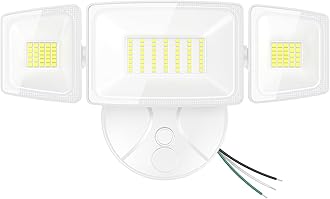 Onforu 75W Flood Lights Outdoor, 7000LM Brightness Security Lights Switch Controlled, 3 Adjustable Heads, IP65 Waterproof, 6500K Wall Mount Exterior LED Flood Light