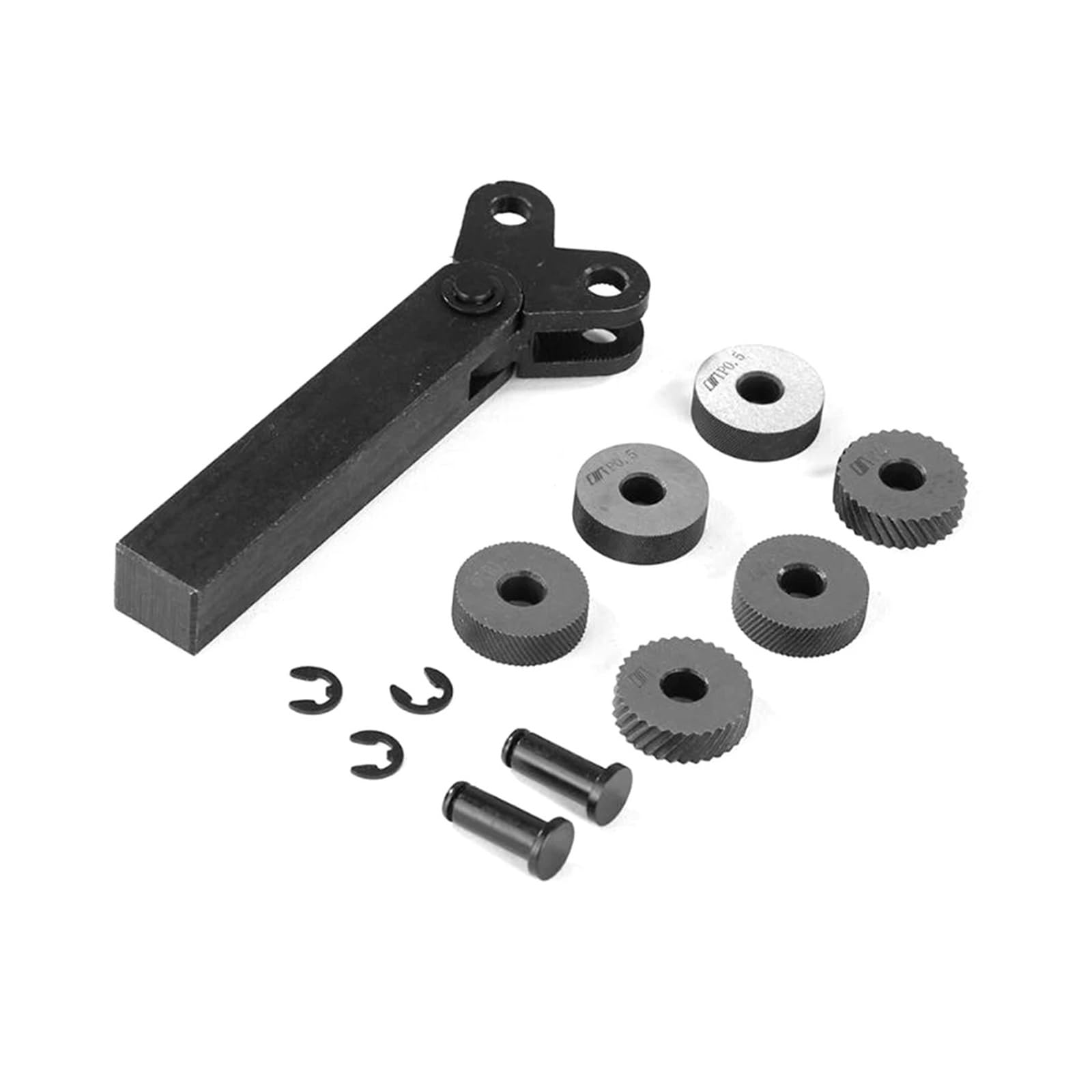 Stahl-Drehwerkzeuge, 7er-Pack Rändelwerkzeug-Set mit Doppelrädern, mit 0,5 mm, 1 mm, 2 mm Rändelrädern, Stahl, 26 mm Durchmesser, 8 mm Dicke