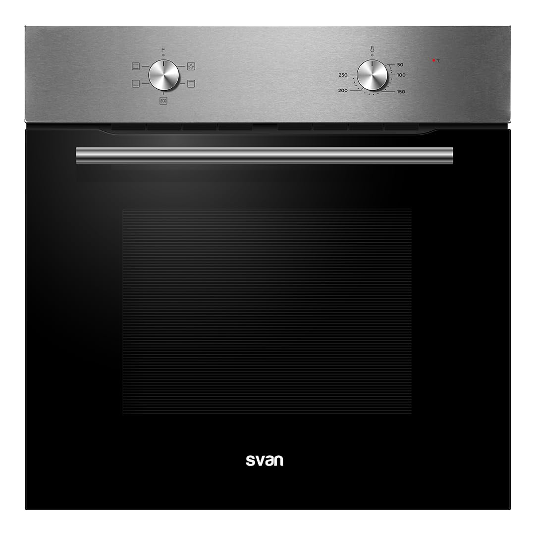 Svan Four Électrique Inox SH4701EX. Capacité 75 Litres, 2100 W, Grill, 4 Programmes, Intérieur Métal, Minuterie, Nettoyage Facile, Classe Énergétique A