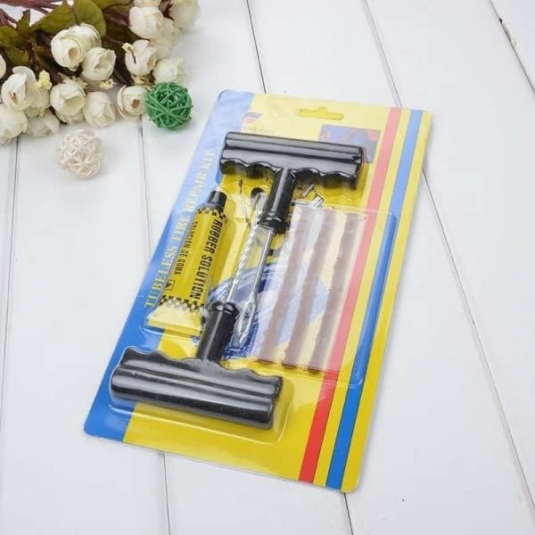 AKM Store Tyre Puncture Repair Kit for Car, Bike, Cycle | Heavy Duty T-Handle Tools | Tire Plug Kit with Rubber Cement & Repair Strips | Emergency Tool Set | Puncher-picture-28
