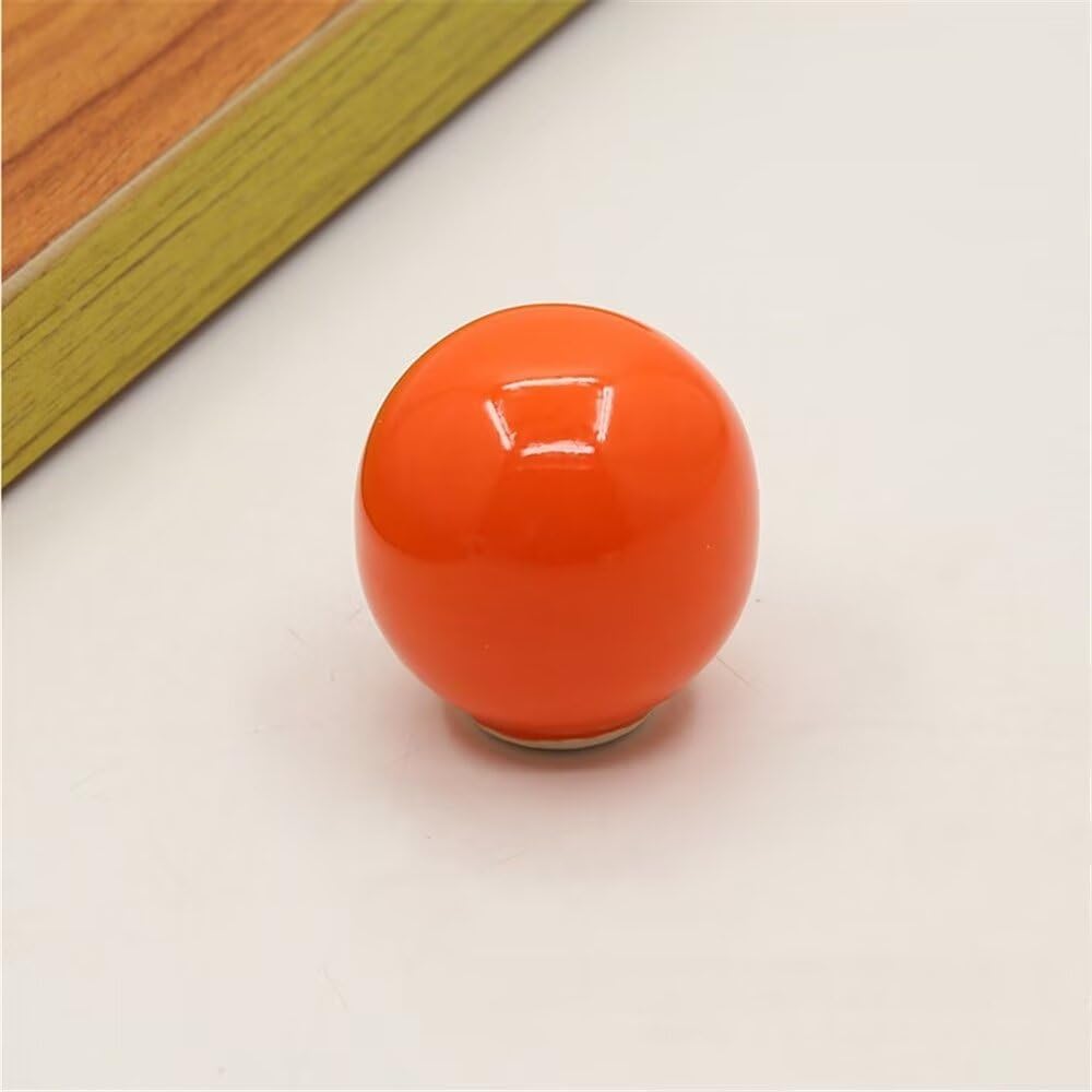 Maniglie per mobili Set di 6, pomelli in Ceramica a Forma di Palla Arancione Viti Diametro 33 mm Rotondo Mobili per Ufficio e casa Mobili da Cucina, cassetti Ante per armadi