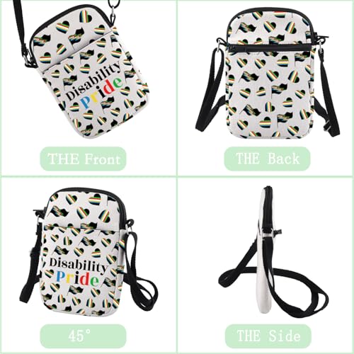 CHOORO Disability Pride Flag Crossbody Bag Disability Pride Month Gift Disability Right Disability Support Gift3