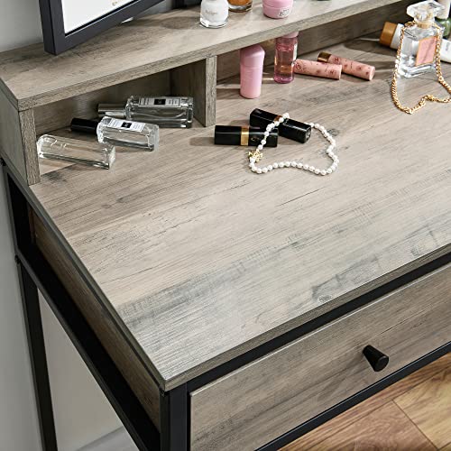 Tocador compacto de 90 cm con separadores ajustables para ordenar cosméticos 5