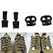 Jili Online 3 Pair Shoelaces Fastening Lock Sports Triathlon Sneaker Shoelace Clip Black