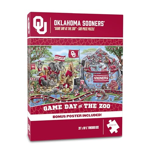 Image of YouTheFan NCAA Oklahoma Sooners inchGame Day At The Zoo inch 500 Puzzle