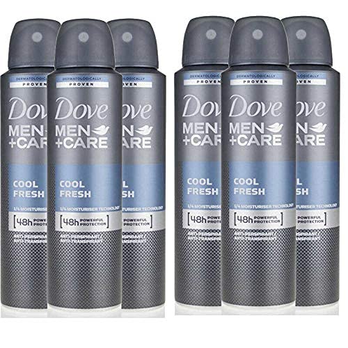 6 Pack Dove Men + Care Cool Fresh 48 HR Antiperspirant Spray for Men