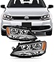 AKKON - Fits 2011-2018 VW Jetta 4Door Sedan [Halogen Type] Chrome Headlights Headlamp Left+Right Pair
