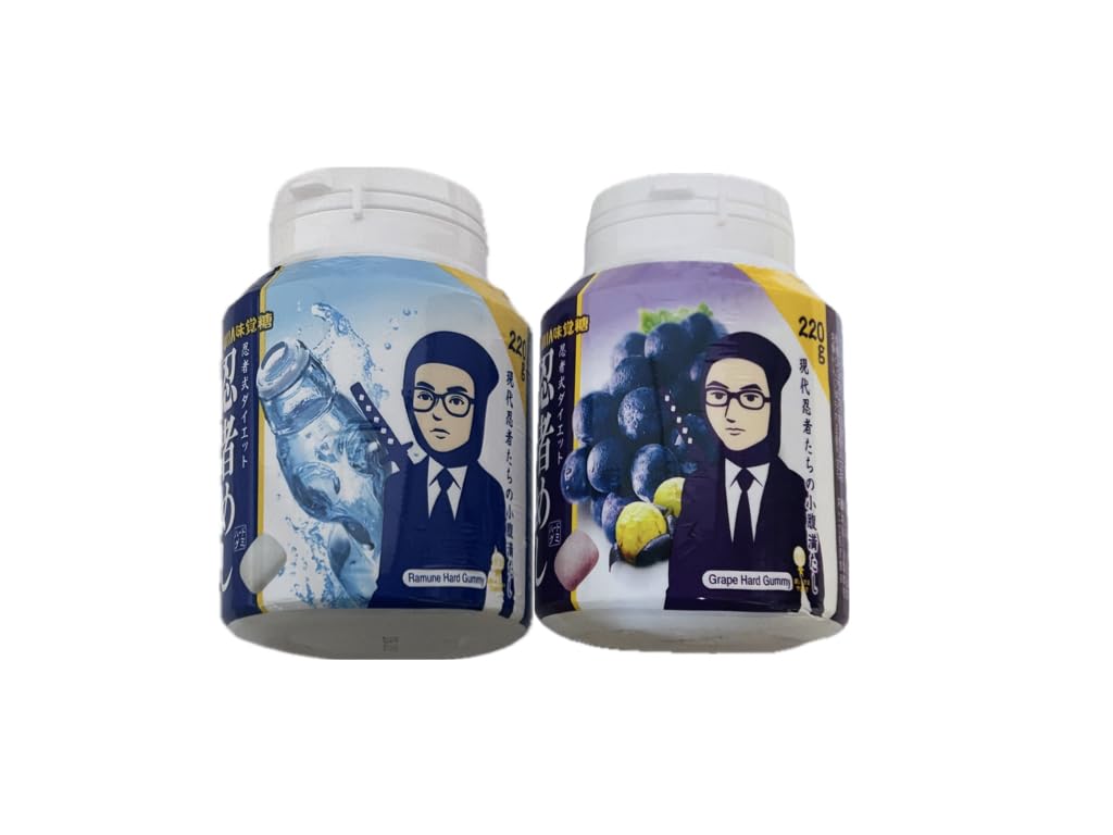 Amazon | 【大容量ボトル2種セット】 忍 者 めし ラムネ・巨峰 各220g