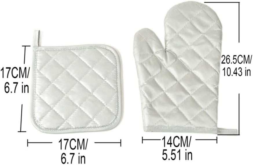 Thermal Insulation Gloves with Pad for Grilling Microwave Oven Safety Mitts