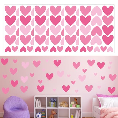 RT 102 Cœur Stickers Muraux Enfants, Autocollants Décoller et Bâton, Imperméable Mur...