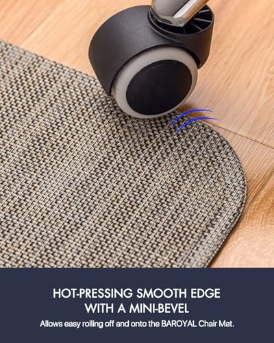 Image of Baroyal Office Chair Mat for Hardwood Floor Under Desk Computer Rolling Chair Mat for Wood /Tile Floor Non-Slip Heavy Duty Desk Rug PVC Plastic Hard Floor Protector 36 inch x 48 inch (Soapstone)