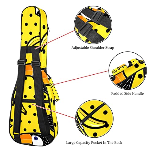 Housse pour ukulélé Toucan Oiseaux Banane Motif pois Jaune 10 mm Rembourrage épais 53,3 cm Sac de transport avec sangles… - Les Beatles, Paul McCartney, John Lennon, RIngo Starr, George Harrison Housse pour ukulélé Toucan Oiseaux Banane Motif pois Jaune 10 mm Rembourrage épais 53,3 cm Sac de transport avec sangles… – Image 4