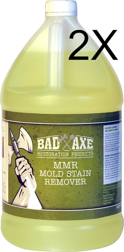 Bad Axe MMR Instant Mold Stain and Mildew Stain Remover - Professional Strength, Contractor Grade Cleaning Solution, Professional Quality Formula, Odor Removal, 1 Gallon (2)