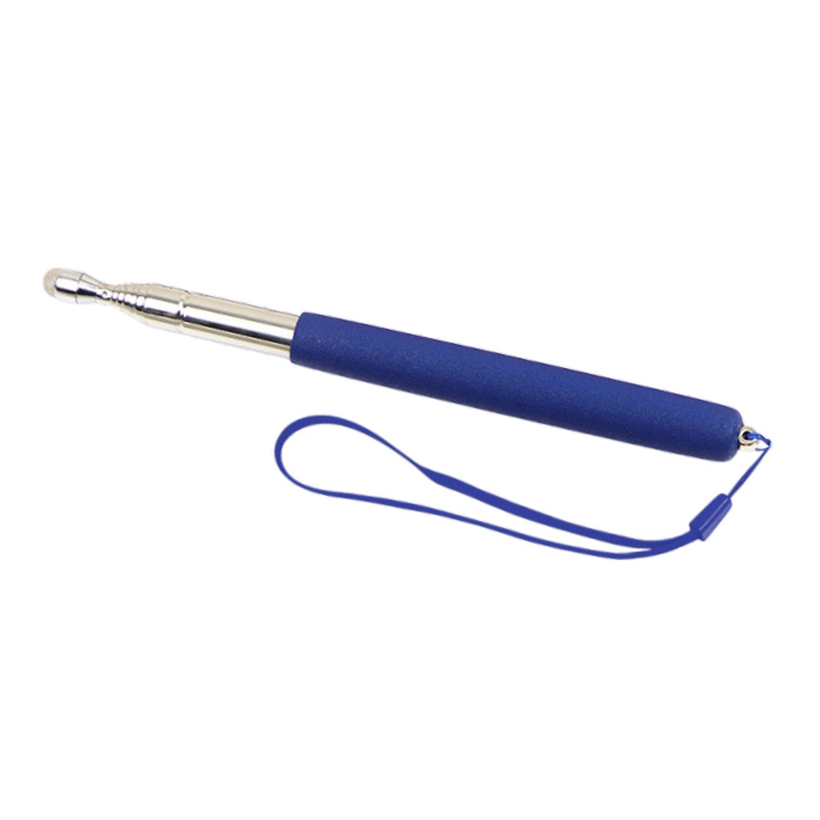 Lápiz lector telescópico azul con puntero manual extensible y estructura ligera