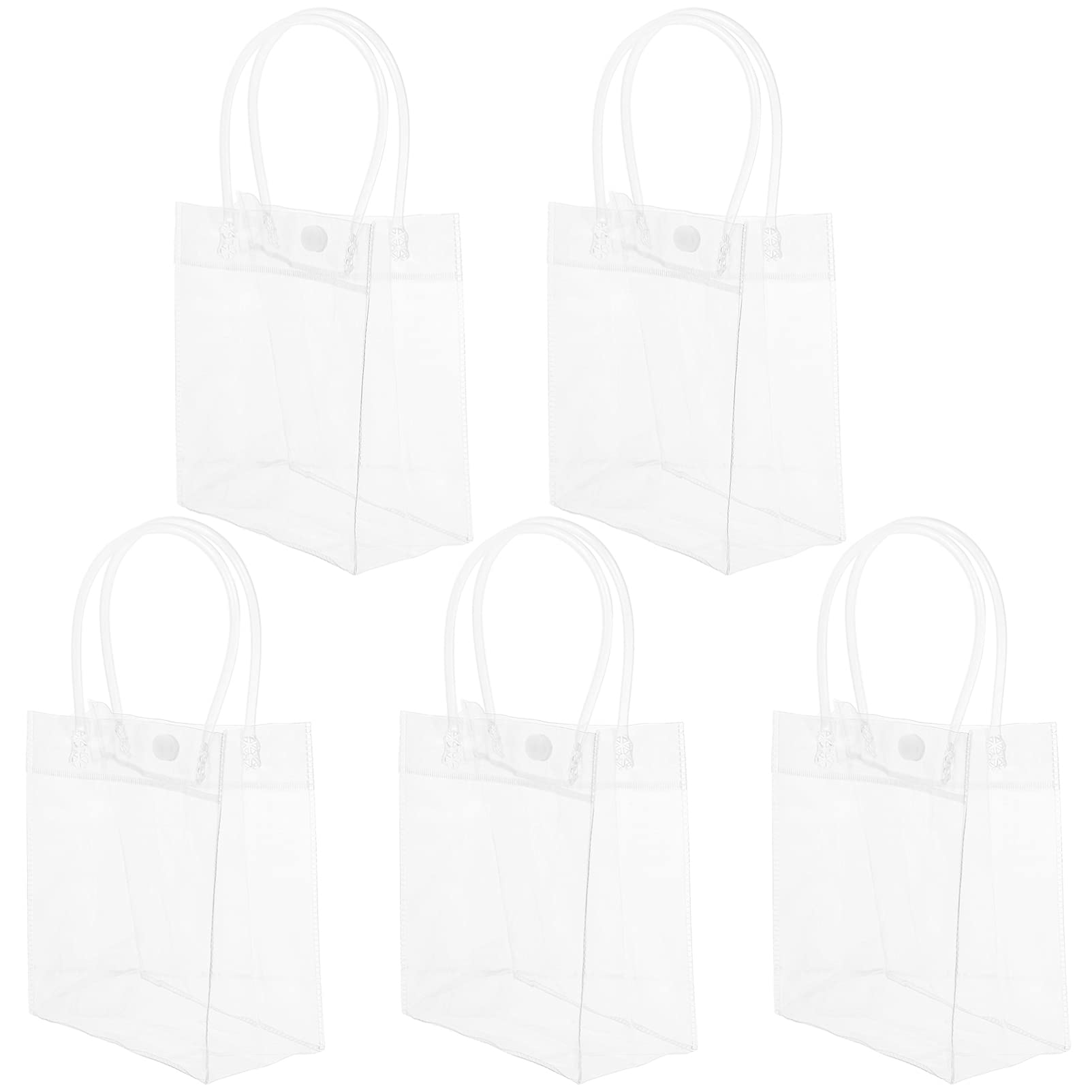 10Pcs Clear PVC Bags with Handles Wrapping Bags Reusable Merchandise Bags Retail Shopping Tote Bags Candy Bags for Wedding Baby Shower Party Supplies
