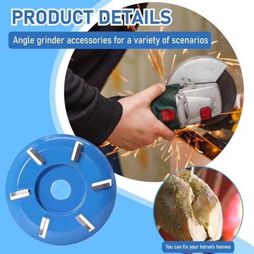 Disco de corte de pezuñas con amoladora angular de 6 dientes metal azul talla de madera 7