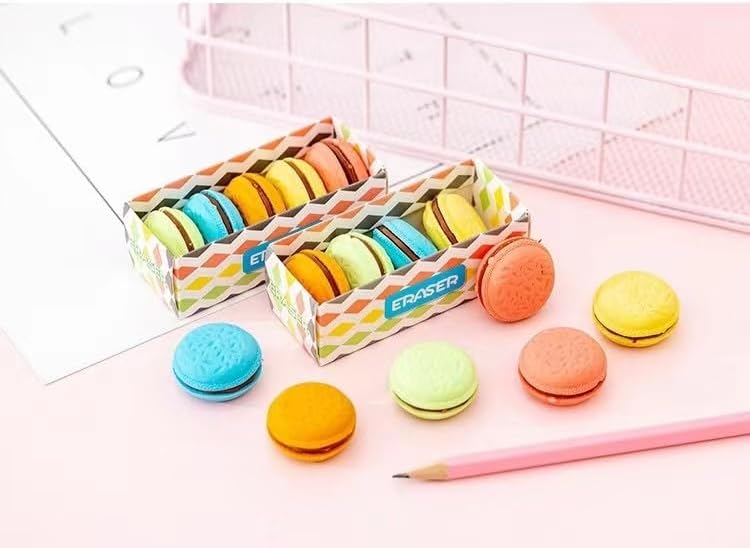 5 Pcs Macaron Erasers Multicolour Scented erasers Cute Writing and Correction Supplies for School, Home, or Office image 5 of 6 B0CY6CTVN6