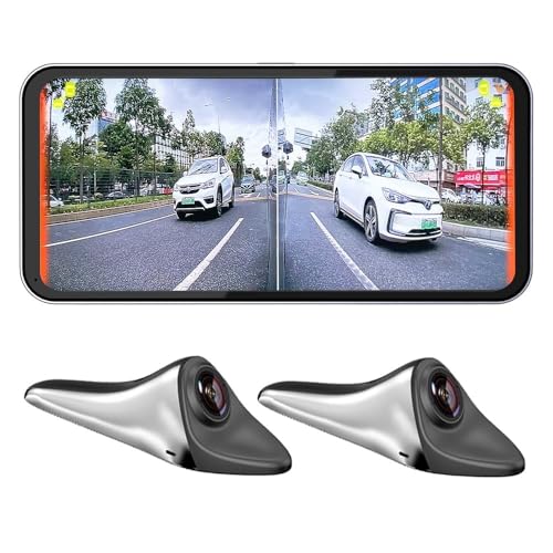 Car Blind Spot Camera Paired with Car Blind Spot Display System, Blind Spot Driving Recorder, BSD Blind Spot Warning Assistance, Blind Spot Monitoring BSM, Camera Monitoring System CMS (White)