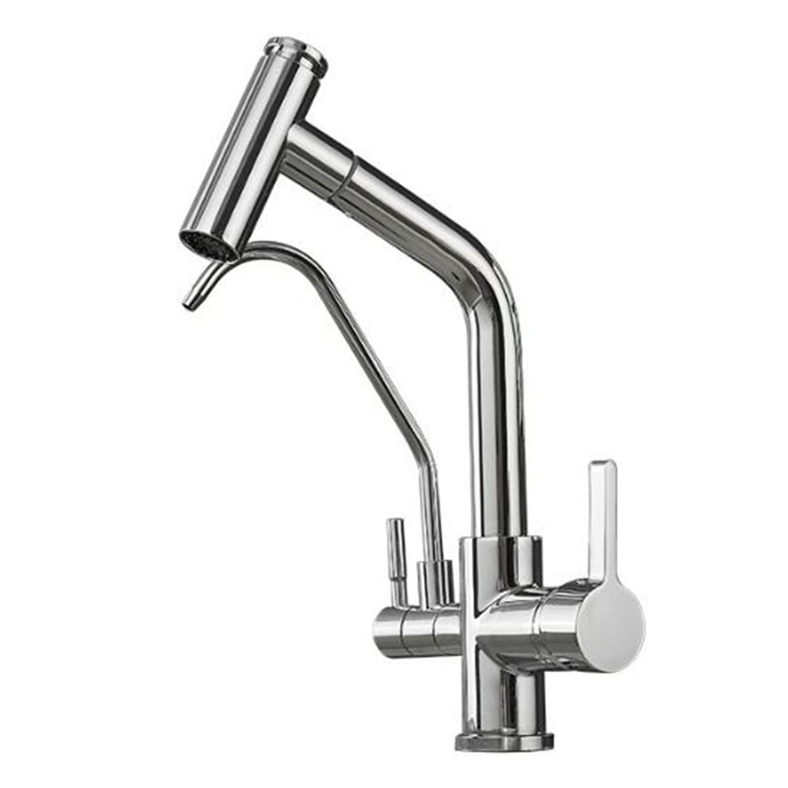 Evite salpicaduras en el fregadero con el grifo de cocina de 3 vías multifunción cromado 8