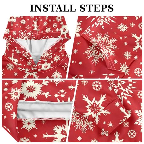 Kids Hoodies Sweaters Christmas Xmas Snowflake Hooded Sweatshirts with Big Pockets for Boys Girls B04000923