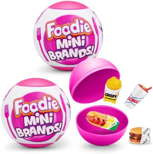 5 Surprise Foodie Mini Brands (2 Pack) by ZURU, Mystery Capsule Real Miniature Brands Collectibles, Fast Food Toys and Shopping Accessories