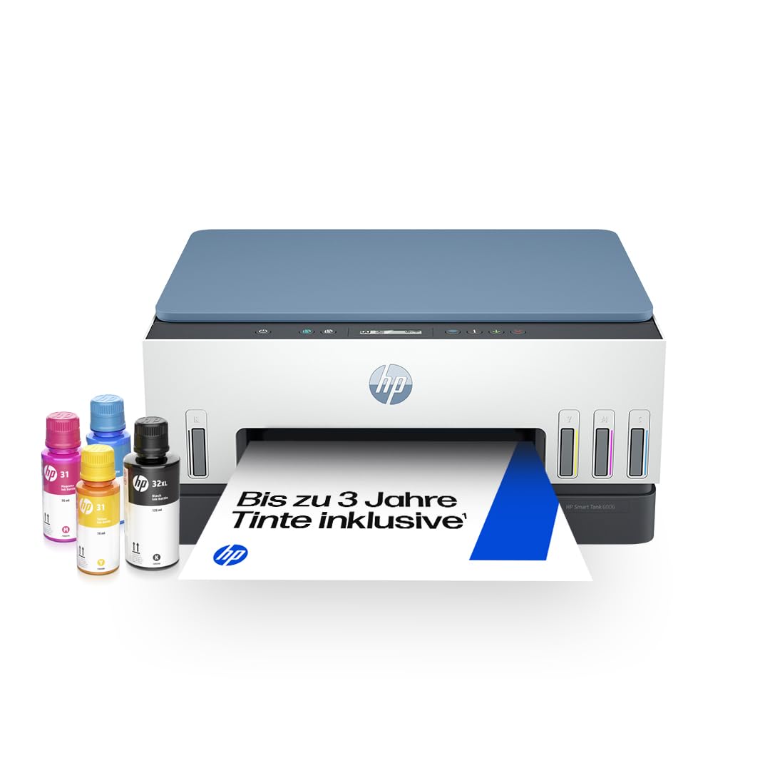 HP Smart Tank 6006 3-in-1 Multifunktionsdrucker (WLAN; Mobiles Drucken) – 3 Jahre Tinte inklusive, 3 Jahre Garantie, großer Tintentank, hohe Reichweite, Drucken in hoher Qualität