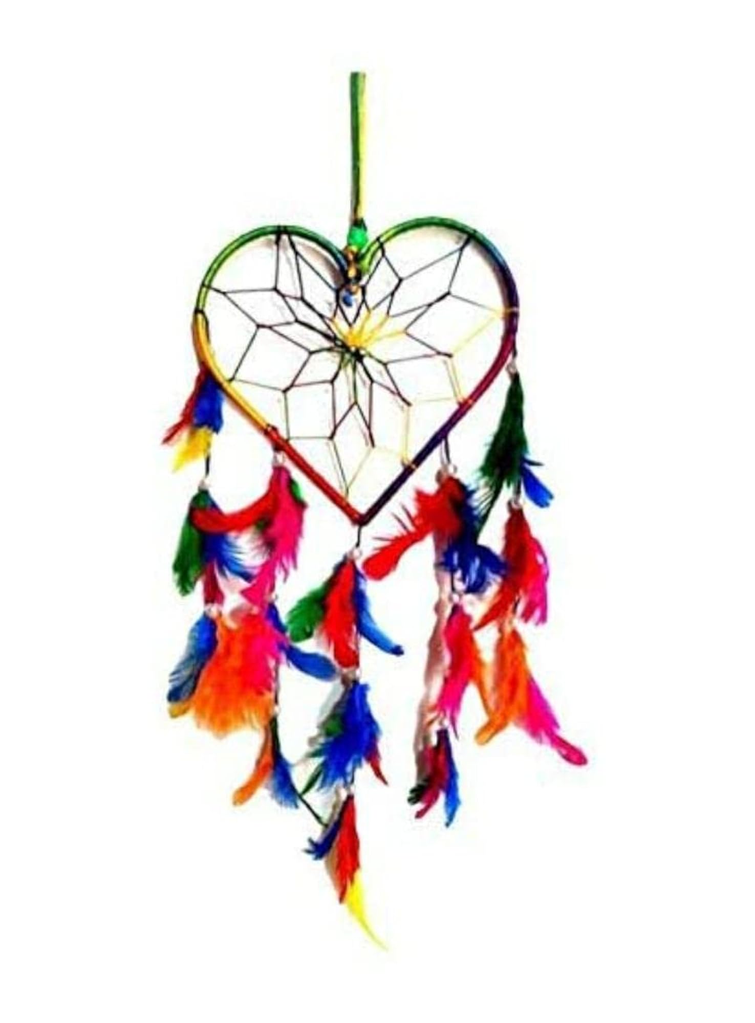 Heart Shape Multicolour Dream Catcher, Approx 15 CM